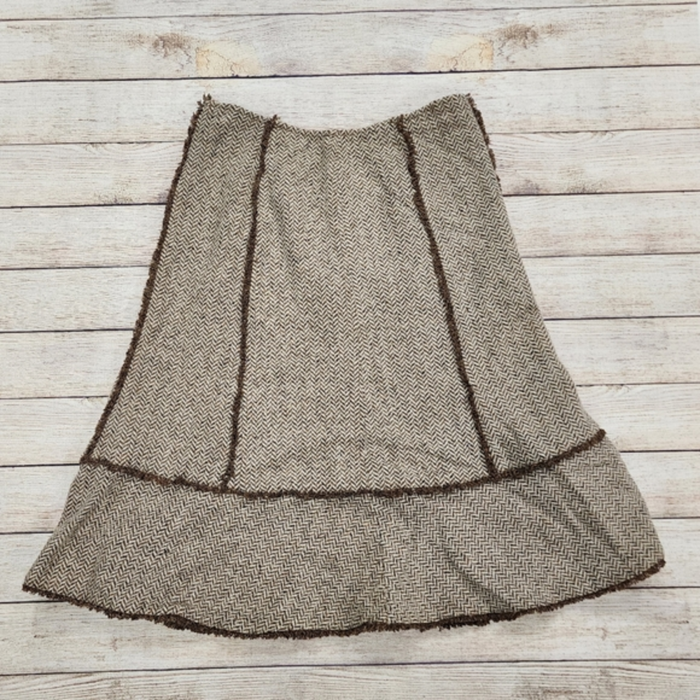 LOFT‎ Ann Taylor Wool Silk Brown Skirt